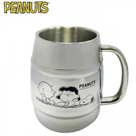 【正版授權】史努比 雙層不鏽鋼杯 425ml 桶型杯/啤酒桶杯/保冷杯/保溫杯 Snoopy PEANUTS - D款