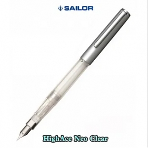 日本寫樂SAILOR－HighAce Neo Clear透明鋼筆-銀