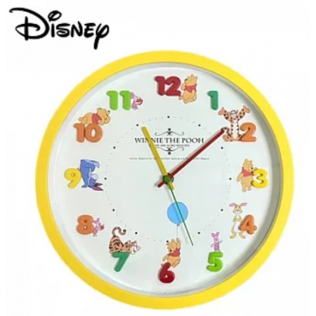 【日本正版授權】迪士尼 圓型掛鐘 滑動式秒針 靜音掛鐘/指針時鐘/掛鐘/大圓鐘 - 小熊維尼