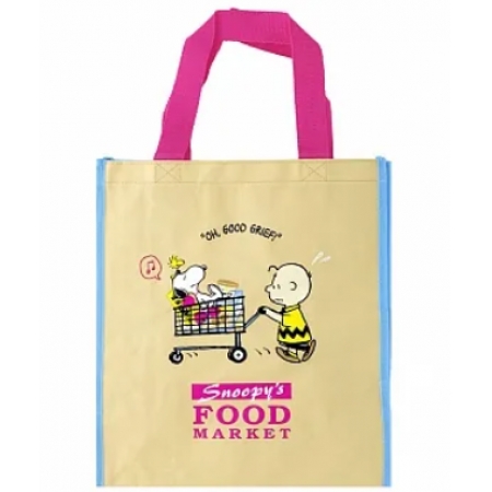 sun-star Snoopy 美味超市系列 防潑水手提環保袋 史努比 手推車